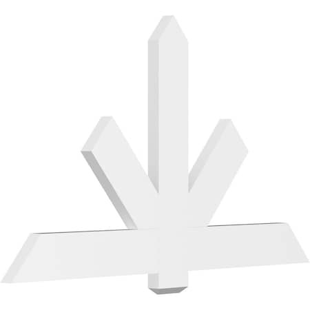 Ekena Millwork Kennewick Architectural Grade PVC Gable Bracket, 60"W x 35"H x 2"D x 6"F, 14/12 Pitch GBP060X35X0206KEN00
